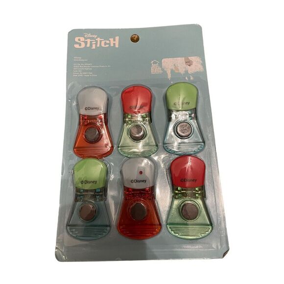 Stitch Christmas Clips 6 Pack Magnetic Chip Bag Disney Experiment 626 Alien - Picture 4 of 4